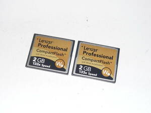動作保証！Lexar Professional CFカード 2GB 2枚セット ハードケース付
