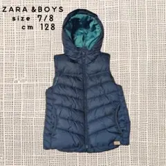 A-725〈ZARA & BOYS〉パーカーダウンベスト 7/8 128cm