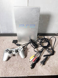 ジャンク扱い品 中古★SONY ソニー PlayStation2 PS2 プレステ2 本体 コントローラー シルバー【SCPH-50000 TSS】EE3X