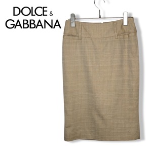 ★DOLCE&GABBANA ドルチェ＆ガッバーナ★シルク スカート ボトムス ベージュ系 管:C:09