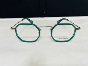 Yohji Yamamoto ヨウジ ヤマモト 山本耀司 眼鏡フレーム YY1066 126 伊達眼鏡 グリーン シルバー 人気 8角形 未使用 美品