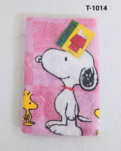 《新品》　SNOOPY スヌーピー　PEANUTS ピーナッツ　フェイスタオル　ピンク