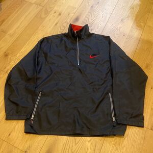 90s NIKE ナイキ アノラック プルオーバージャケット ナイロンジャケット L 黒 ヴィンテージ レア