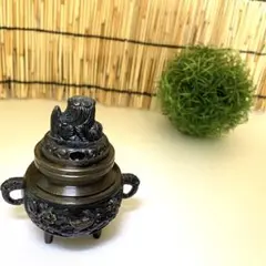 アンティーク 三足熏香炉 獅子　時代物　茶道物　昭和