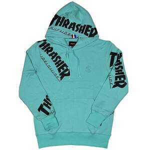 [並行輸入品] HUF THRASHER TDS ALLOVER HOOD ハフ スラッシャー プルオーバーパーカー (ミント) (XL)