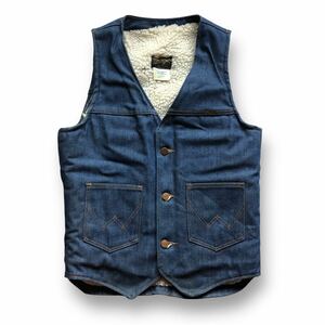 WRANGLER 70s 80s DENIM BOA VEST ラングラー ビンテージ　ボアデニムベスト　USA製　濃紺　サイズS