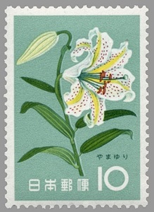 10円 花シリーズ やまゆり 1枚 1961年(昭和36年) 未使用 日本郵便