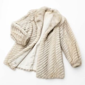 GP8956▲Josephine Ginza サファイアミンク ファーコート/ファージャケット 最高級毛皮 MINK リアルファー グレー系 サイズ9号