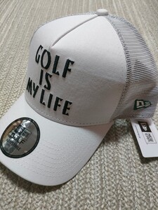 新品 NEW ERA ニューエラ GOLF IS MY LIFE 刺繍 メッシュキャップ ホワイト 白 キャップ ゴルフ 帽子 　