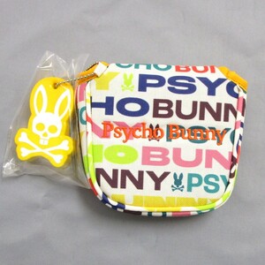 サイコバニー マレット PBMG3SH6-91 ホワイト パターカバー★Psycho Bunny ロゴ刺繍 ラビット チャーム付き センターシャフト対応