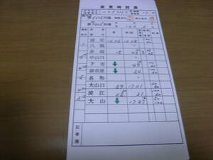 変更時刻表　第 臨気B5375行路　第 回9825D列車　JR西日本　山陰本線