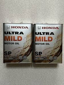 【8L】HONDA純正 ULTRA MILD 4L×2缶 10w30 API/SP GF-6 ホンダ ウルトラ マイルド LTD LEO グリーン ネクスト