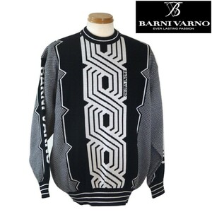 【秋冬SALE】バーニヴァーノ/BARNIVARNO 秋冬物 クルーネックセーター LLサイズ 817-黒系