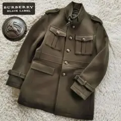 【BURBERRY】ホースロゴ メタルボタン 肉厚 メルトン ナポレオンコート