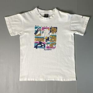 90s USA製 キッズ Tシャツ アニマル シロクマ ペンギン ビンテージ