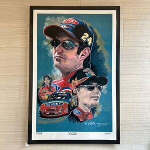 【A0166】 NASCAR #24 DuPont レーシングポスター スターライン2001（約31cmx45.5cm） サイン入り/アートプリント/ポスター/写真？