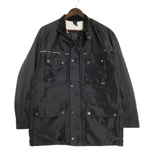 Belstaff ベルスタッフ ナイロン ライダースジャケット バイクウェア モーターサイクル ブラック (メンズ 44) 中古 古着 A1789