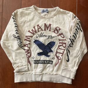 WAMWAM・ワムワム・長袖・Tシャツ・ベージュ・ダメージ加工・110