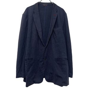 TOMMY HILFIGER テーラードジャケット L 程 ネイビー トミーヒルフィガー ボタン ポケット付き 薄手 古着卸 アメリカ仕入 a611-5020