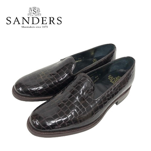 ○★新品未使用　SANDERS (サンダース)　レザースリッポンシューズ　ブラウン　27cm★○