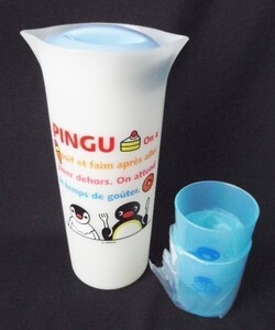 3点 ピングー 冷水ポット + コップ2個 ミスタードーナツ/PINGU ミスド ピッチャー 水筒 クールポット 非売品 ペンギン 麦茶ポット