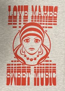 Love Makes Sweet Music サイケ　Tシャツ　オートミール