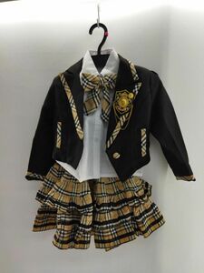 coconjapanセットアップ キッズ ジュニア チェック 長袖 チュール 子供服 こども服 ウエストゴム 95cm ◆3115/登呂店