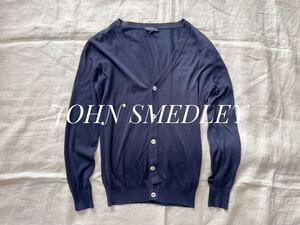 JOHN SMEDLEY ジョンスメドレー ニットカーディガン XS 紺 イギリス製 England