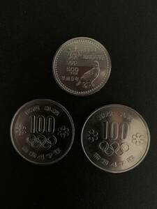 記念硬貨 1972年 昭和47年 札幌オリンピック 100円×2 1998年 平成9年 長野オリンピック ボブスレー 500円硬貨