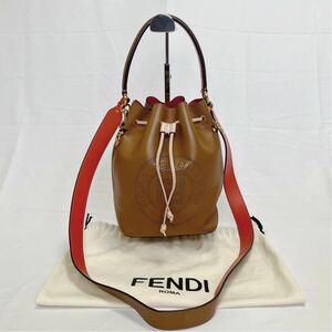 フェンディ　モントレゾール　2way ミニ　ショルダーバッグ　ブラウン　ズッカ　FENDI