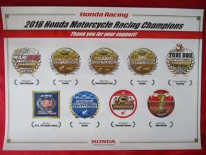 Honda Racing 2018 Automobiles チャンピオン ステッカー 送120円