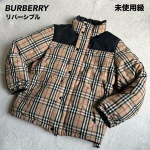 1円〜 未使用級 極希少 現行 BURBERRY LONDON バーバリー ロンドン ダウンジャケット Lサイズ 激レア リバーシブル ノバチェック&ブラック 