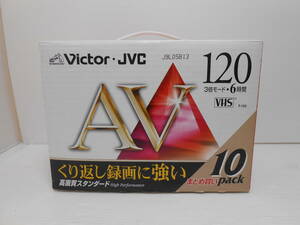 西∞V1　Victor JVC ビデオテープ 10本 パック 1箱 VHS 高画質スタンダード T-120AVL10 ビクター 箱 未開封 保管品 まとめ セット 録画