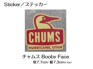 チャムス Sticker ステッカー CHUMS Booby Face レッド 新品 CH62-1124 防水素材