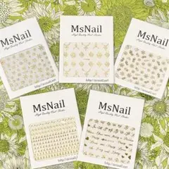 まとめ売り⑫【MsNailネイルシール】5枚セット　フット、ネイティブエスニック