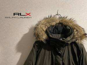 ◯ RLX Ralph Lauren ダウン N3-B ジャケット / ラルフローレン ナイロン ミリタリー パーカー ファー グリーン S Ladies #Sirchive