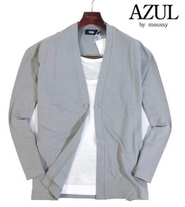 L火12713新品▼ アズール バイ マウジー ツイル素材 ワンボタン カーディガン 【 フリーサイズ 】 AZUL by moussy ライトグレー系