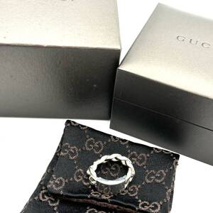 【1000円スタート】GUCCI　グッチ　リング　指輪　チェーン　Ag925　シルバー　ブランド　アクセサリー　ファッション　11D-003