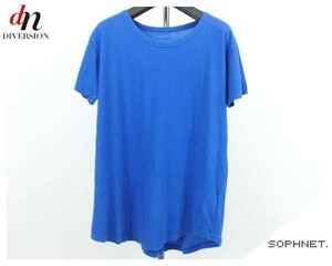 15SS SOPHNET. ソフネット SOPH ソフ LONG CREW NECK TEE コットン 半袖 無地 ロング Tシャツ カットソー BLUE S