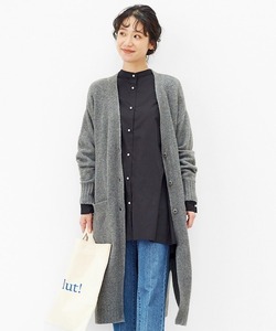 「Live in comfort」 ニットカーディガン LARGE グレー レディース