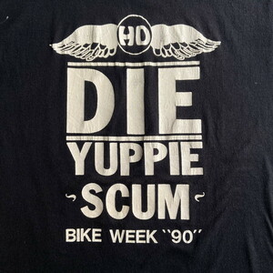 90年代 Harley-Davidson ハーレーダビッドソン ツートンカラー BIKE WEEK 1990 ロゴプリント Tシャツ メンズM-L相当