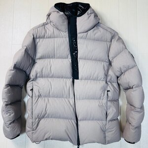 良品/3 L-XL相当★モンクレール/MONCLER GIRAUD ロゴプリント 黒ワッペン ダウンジャケット 肉厚ボリューム 極暖 エンボスメッシュ メンズ