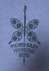 バタフライギター psychedelic Tシャツ 霜降りスカイブルー