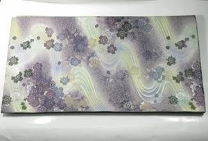 極上品 御仕立品 逸品 西陣織 金彩 銀ラメ 花流文様 ボカシ染 六通柄袋帯 正絹 233番 阪急百貨店にて購入♪