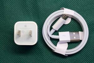  Apple 純正 iPhone 小型軽量電源アダプタ Model A1385＆新品iPhone USB A-type-cケーブル互換品 1m 