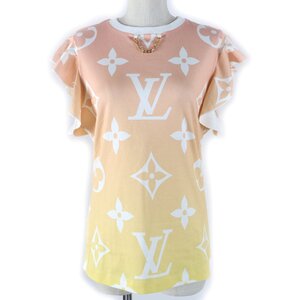 美品☆LOUIS VUITTON ルイヴィトン 21AW サンライズモノグラム フラウンススリーブ グラデーション 半袖Ｔシャツ L 正規品 レディース