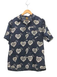 HUMAN MADE◆HEART ALOHA SHIRT/アロハシャツ/SIZE:L/ネイビー