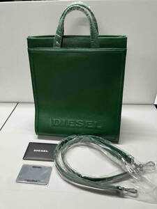 【美品】 DIESEL トートバッグ 2way グリーン 緑 ミラー付き