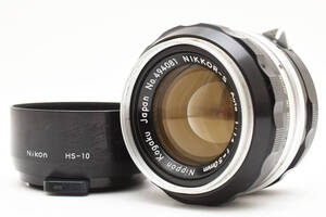 【上美品(^^♪】Nikonニコン Auto NIKKORニッコール50/1.4＆HS-10レンズフード　 994