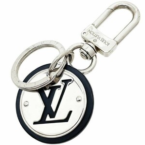 13309 ルイヴィトン キーホルダー ポルト クレ LV サークル レザー 革 ブラック 黒 シルバー金具 M67362